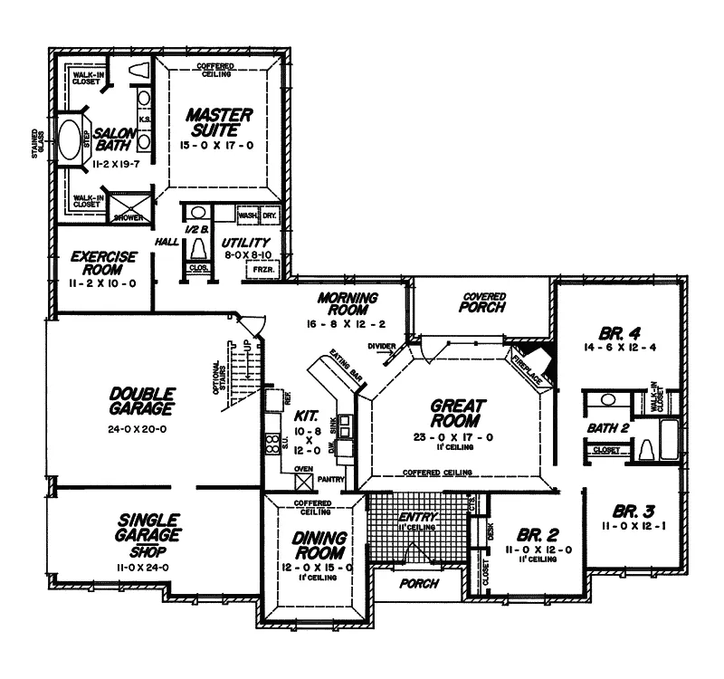 European House Plan First Floor - Olde English European Home 060D-0010 - Shop House Plans and More