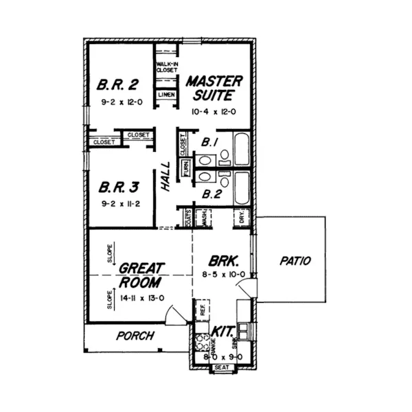 Vacation House Plan First Floor - Solange Narrow Lot Home 060D-0013 - Shop House Plans and More