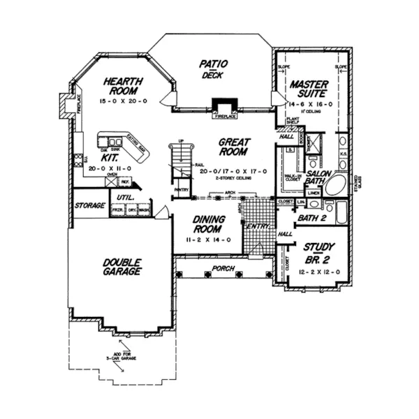 Traditional House Plan First Floor - Bandon Dunes Country Home 060D-0031 - Search House Plans and More