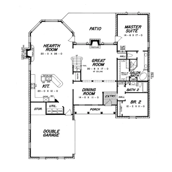 Traditional House Plan First Floor - Prichard Farm Traditional Home 060D-0033 - Shop House Plans and More