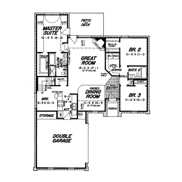 Ranch House Plan First Floor - Elbert Traditional Home 060D-0041 - Search House Plans and More