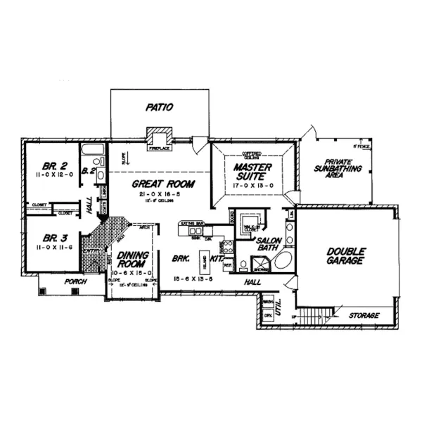 Colonial House Plan First Floor - Gerlach Traditional Home 060D-0044 - Search House Plans and More