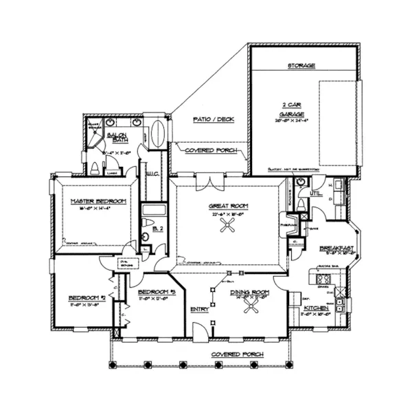 Traditional House Plan First Floor - Medora Bayou Plantation Home 060D-0046 - Shop House Plans and More