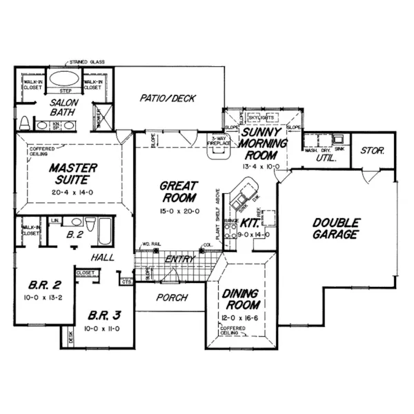 Sunbelt House Plan First Floor - Meredith Southern Home 060D-0064 - Shop House Plans and More