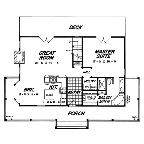 Country House Plan First Floor - Sugar Pine New England Home 060D-0085 - Shop House Plans and More