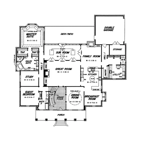 Traditional House Plan First Floor - Augustus Manor Luxury Home 060D-0090 - Search House Plans and More