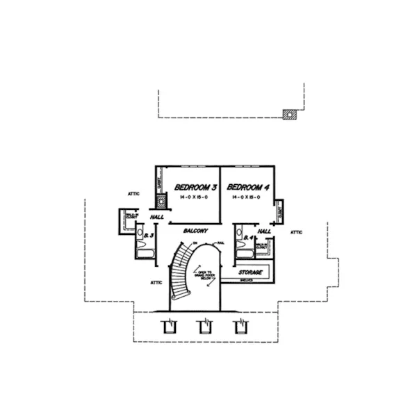 Traditional House Plan Second Floor - Augustus Manor Luxury Home 060D-0090 - Search House Plans and More