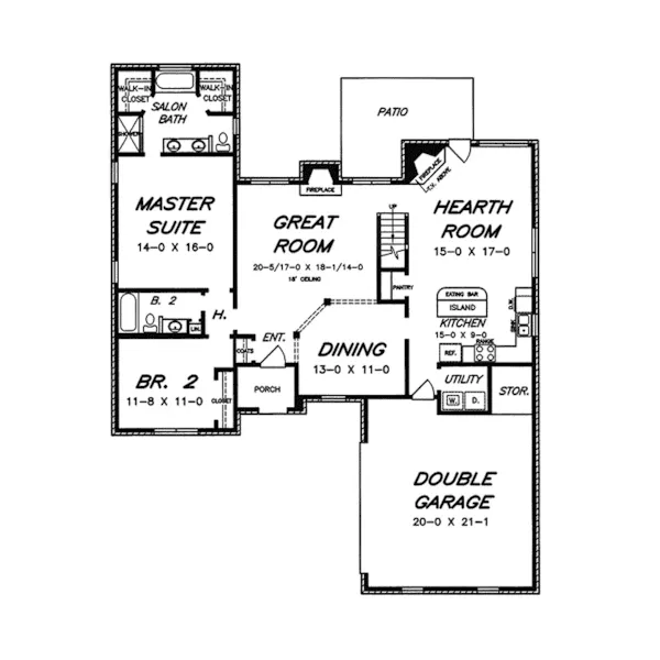 Traditional House Plan First Floor - Norman Place European Home 060D-0091 - Shop House Plans and More