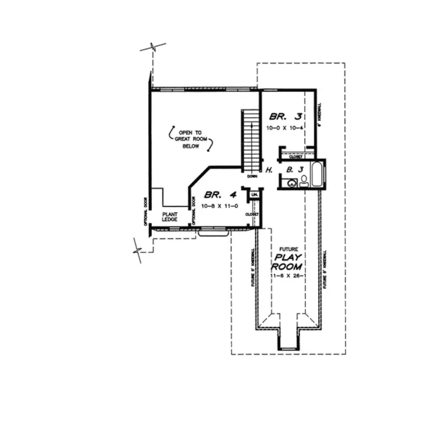 Traditional House Plan Second Floor - Norman Place European Home 060D-0091 - Shop House Plans and More