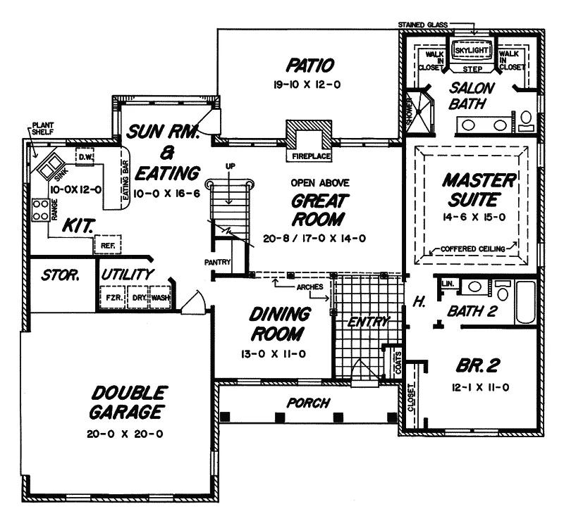 Greek Revival House Plan First Floor - Promenade Run Greek Revival Home 060D-0093 - Shop House Plans and More