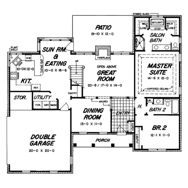 Traditional House Plan First Floor - Promenade Run Greek Revival Home 060D-0093 - Shop House Plans and More