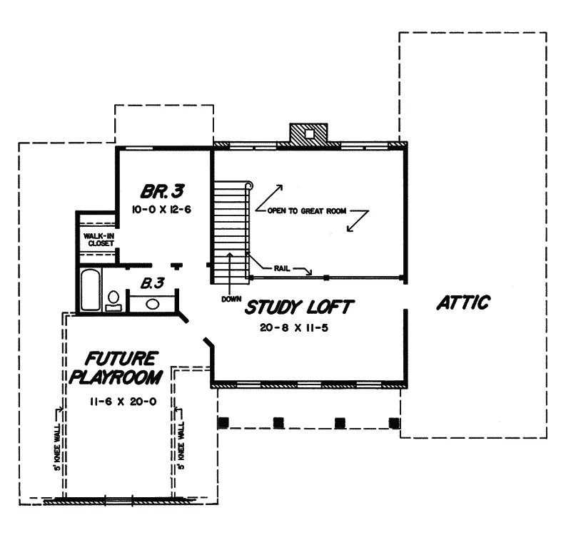 Greek Revival House Plan Second Floor - Promenade Run Greek Revival Home 060D-0093 - Shop House Plans and More