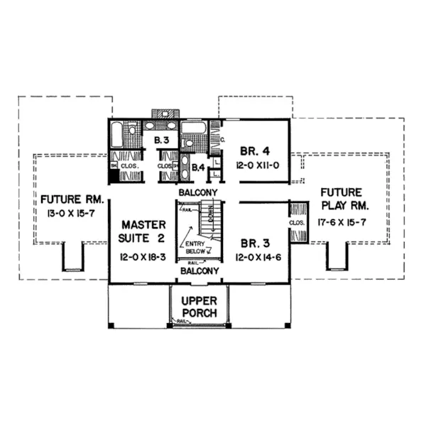 Georgian House Plan Second Floor - Julia Manor Plantation Home 060D-0098 - Search House Plans and More