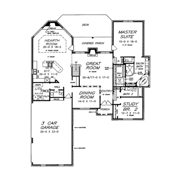 European House Plan First Floor - Augustus European Home 060D-0100 - Search House Plans and More