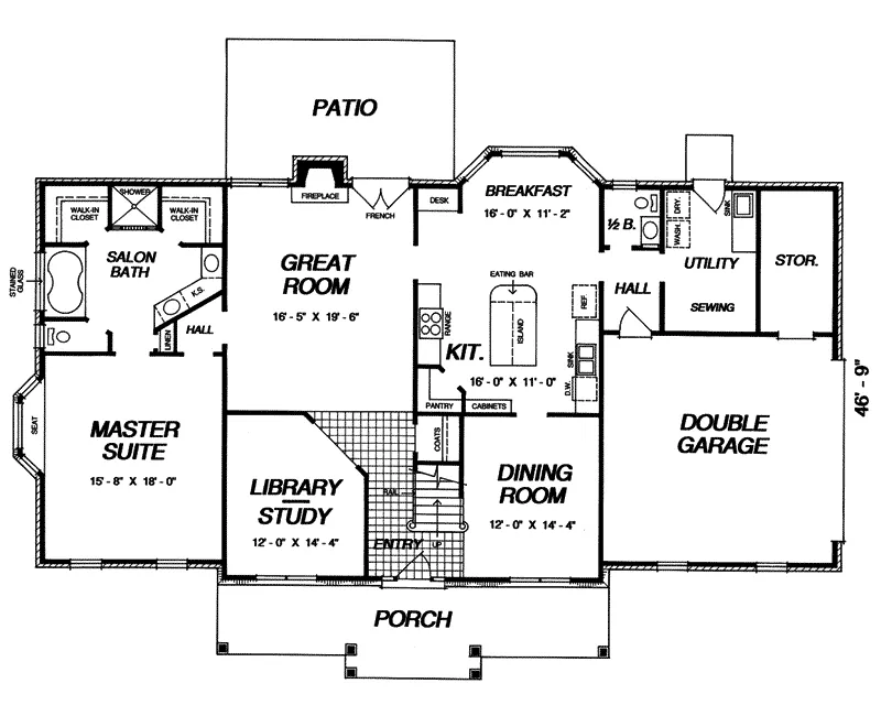 Southern House Plan First Floor - Islington Southern Country Home 060D-0101 - Search House Plans and More
