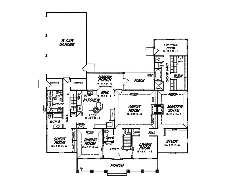 Luxury House Plan First Floor - Chesney Manor Plantation Home 060D-0105 - Search House Plans and More