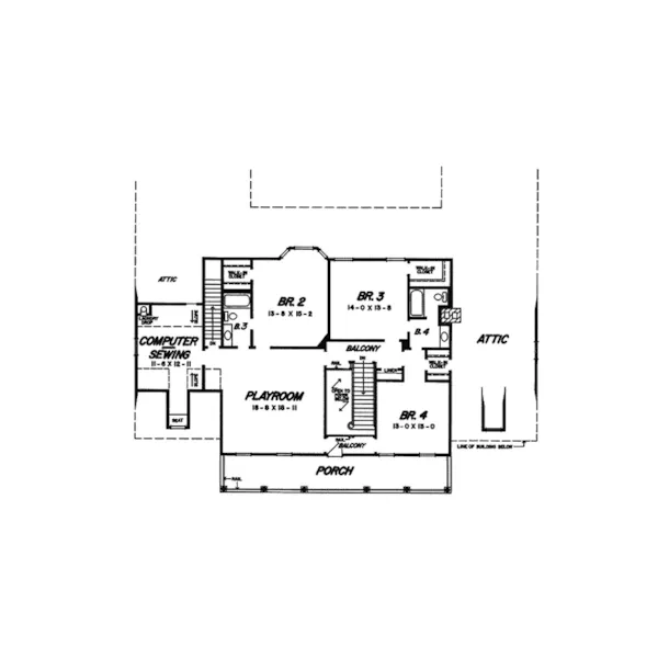 Country House Plan Second Floor - Chesney Manor Plantation Home 060D-0105 - Search House Plans and More