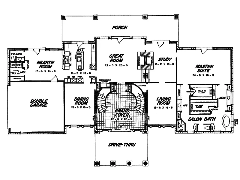 Luxury House Plan First Floor - Cyprus Luxury Greek Revival Home 060D-0107 - Search House Plans and More