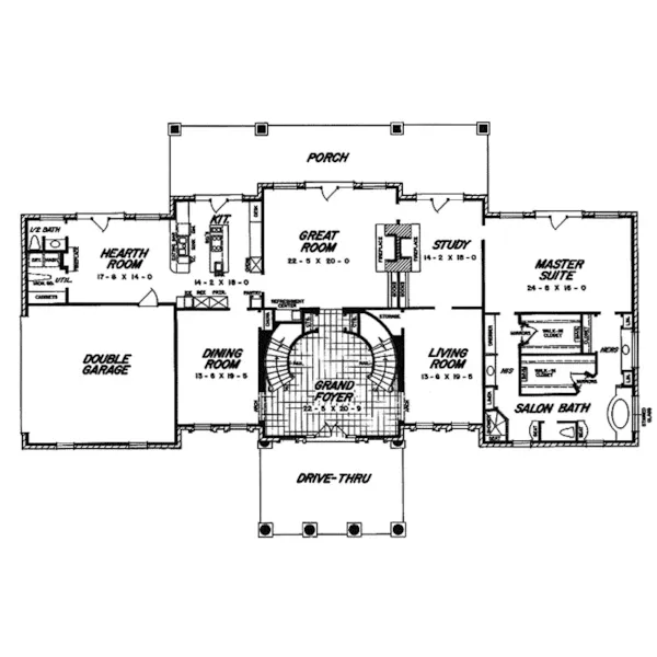 Georgian House Plan First Floor - Cyprus Luxury Greek Revival Home 060D-0107 - Search House Plans and More