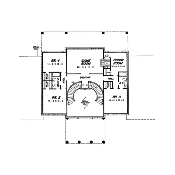 Georgian House Plan Second Floor - Cyprus Luxury Greek Revival Home 060D-0107 - Search House Plans and More