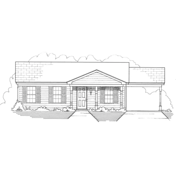 Traditional House Plan Front of Home - Millard Small Ranch Home 060D-0114 - Shop House Plans and More