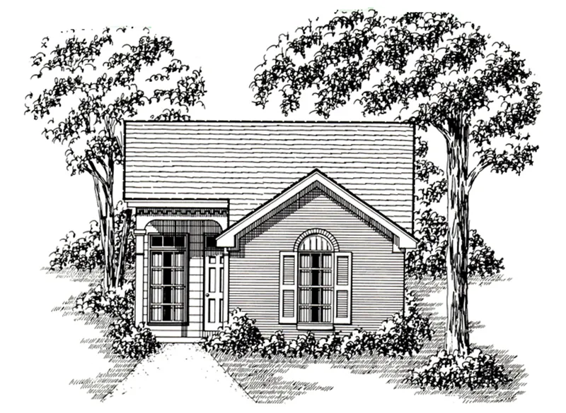 Ranch House Plan Front of Home - 060D-0115 - Shop House Plans and More