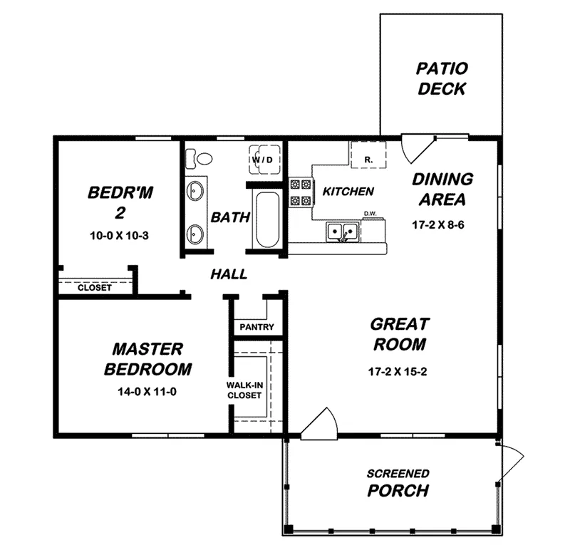 Ranch House Plan First Floor - 060D-0117 - Shop House Plans and More