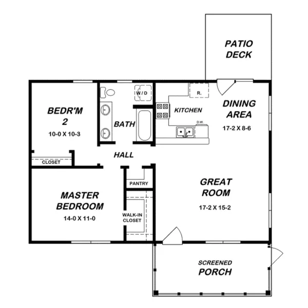 Country House Plan First Floor - Vance Hill Small Cottage 060D-0117 - Shop House Plans and More