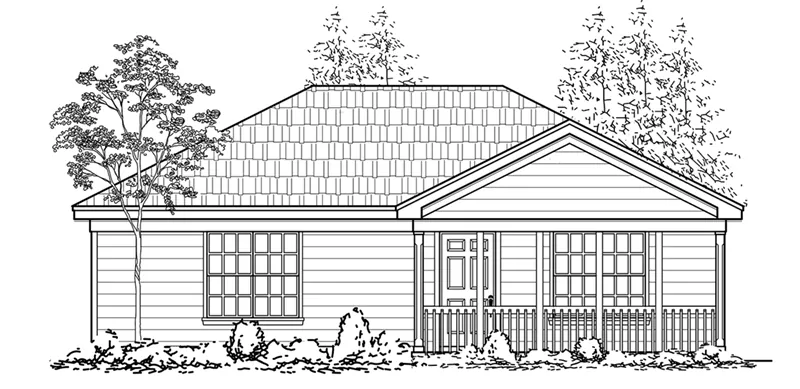 Ranch House Plan Front of Home - 060D-0117 - Shop House Plans and More