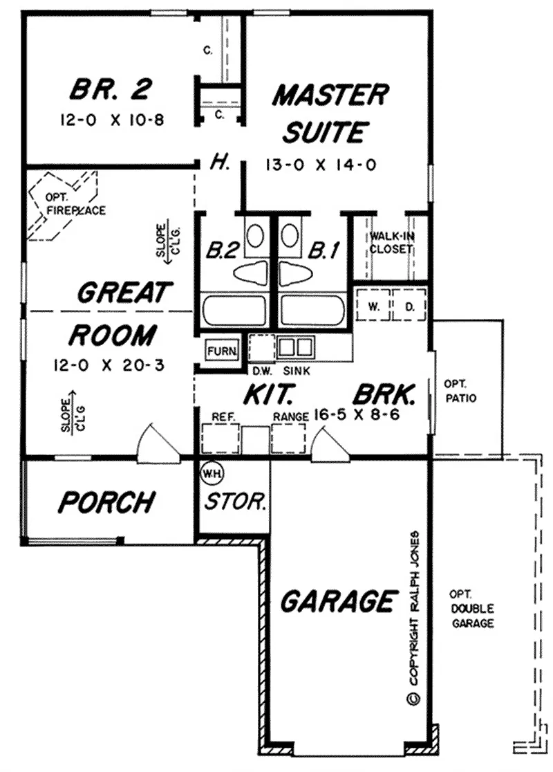 Ranch House Plan First Floor - 060D-0118 - Shop House Plans and More