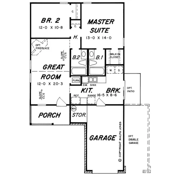 Country House Plan First Floor - Trapper Ranch Home 060D-0118 - Shop House Plans and More