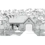 Ranch House Plan Front of House 060D-0118