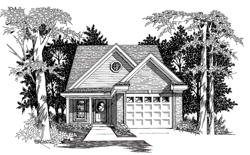Ranch House Plan Front of Home - 060D-0122 - Shop House Plans and More