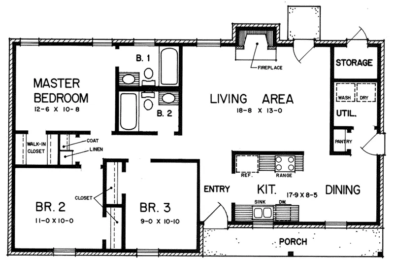 Traditional House Plan First Floor - 060D-0123 - Shop House Plans and More