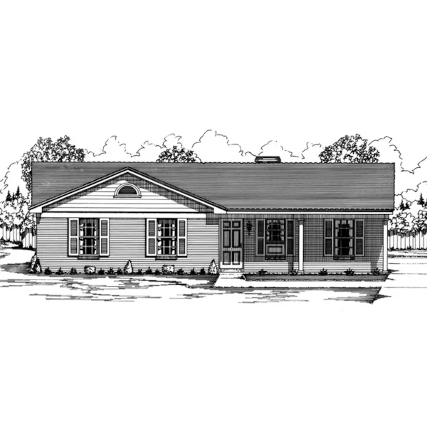 Ranch House Plan Front of Home - Teryl Ranch Home 060D-0123 - Shop House Plans and More