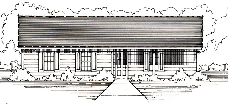 Ranch House Plan Front of Home - 060D-0124 - Shop House Plans and More