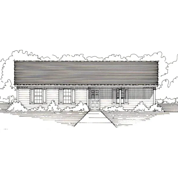 Country House Plan Front of Home - Roger Small Ranch Home 060D-0124 - Shop House Plans and More