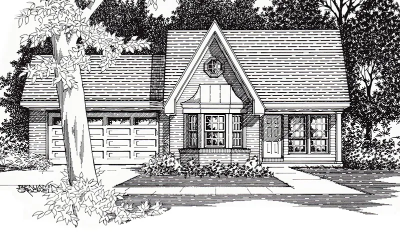 Ranch House Plan Front of Home - 060D-0125 - Shop House Plans and More