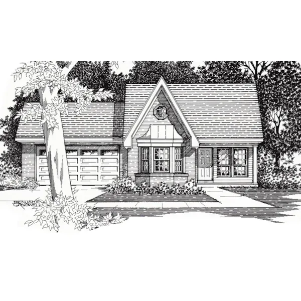 Rustic House Plan Front of Home - Thalia Garden Ranch Home 060D-0125 - Shop House Plans and More