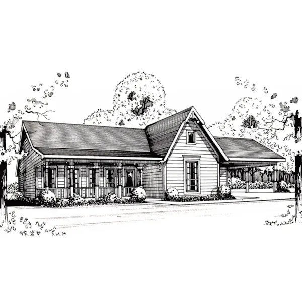 Ranch House Plan Front of Home - Homedale Ranch Home 060D-0130 - Shop House Plans and More