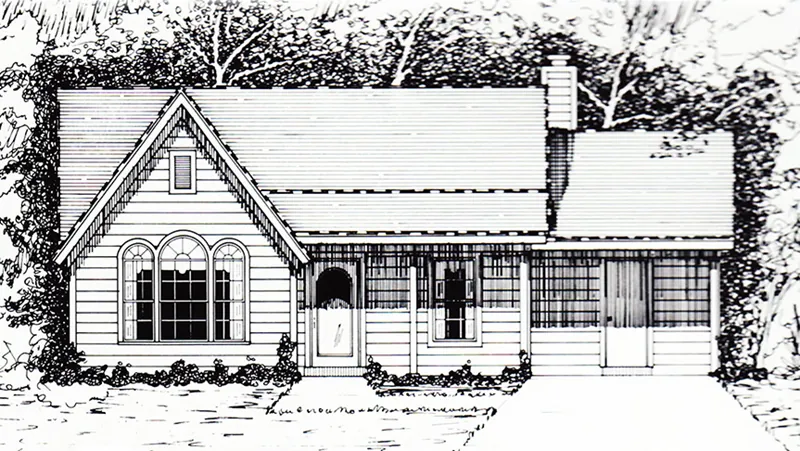 Ranch House Plan Front of Home - 060D-0132 - Shop House Plans and More