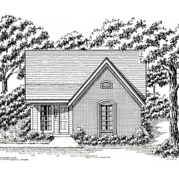 Ranch House Plan Front of Home - Gaffey Narrow Lot Home 060D-0133 - Shop House Plans and More