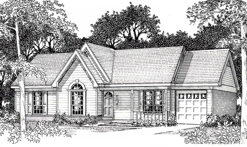Traditional House Plan Front of Home - 060D-0134 - Shop House Plans and More