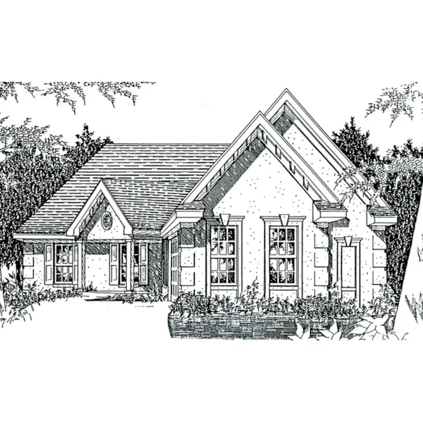 Prairie House Plan Front of Home - Famosa Ranch Home 060D-0135 - Shop House Plans and More