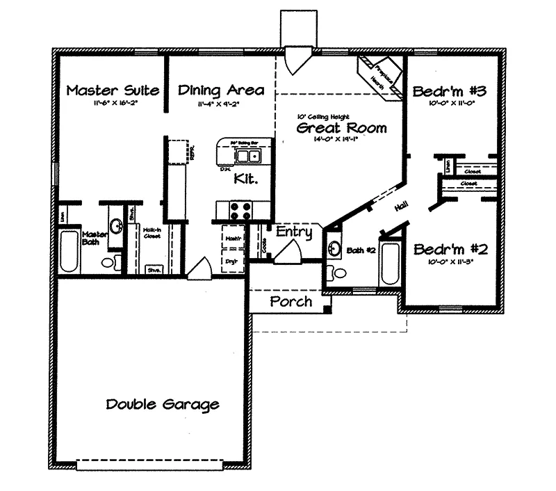 Prairie House Plan First Floor - 060D-0136 - Shop House Plans and More