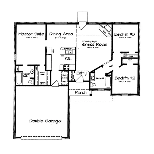 Country House Plan First Floor - Gatebridge Ranch Home 060D-0136 - Shop House Plans and More