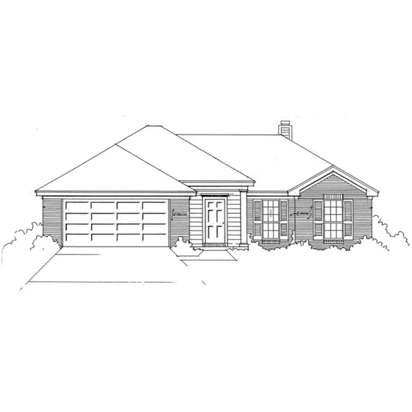 Country House Plan Front of Home - Gatebridge Ranch Home 060D-0136 - Shop House Plans and More