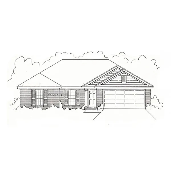 Ranch House Plan Front of Home - Halsey Ranch Home 060D-0137 - Shop House Plans and More