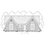 Country French House Plan Front of Home - Trace Ranch Home 060D-0147 - Shop House Plans and More