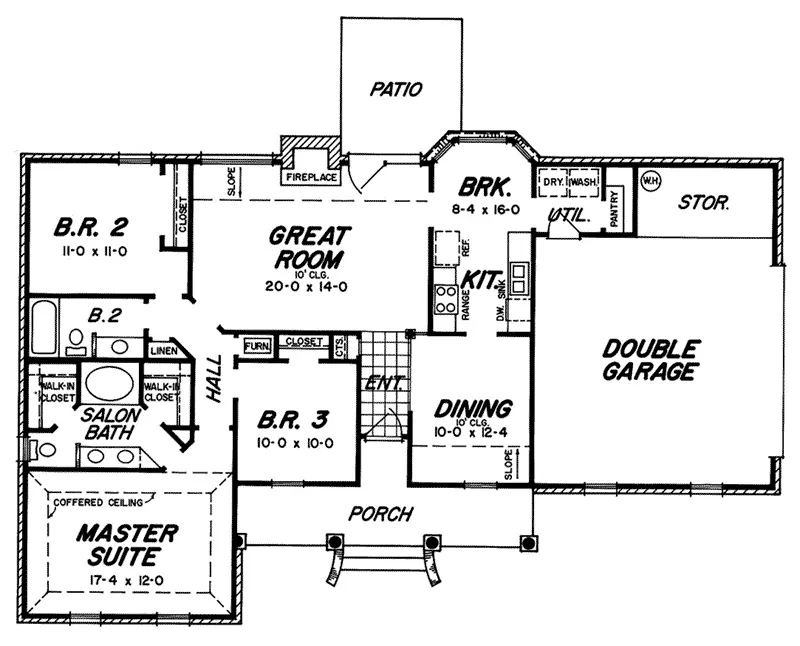 Country French House Plan First Floor - 060D-0148 - Shop House Plans and More